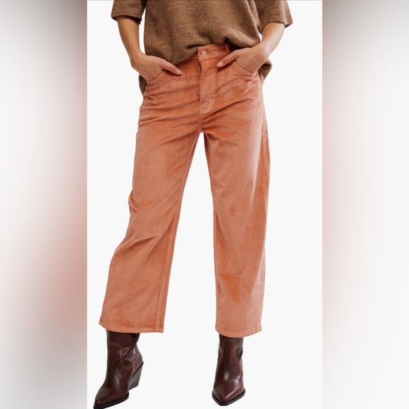 Deep Trance Corduroy Wide Leg Ankle Pants NWOT peach peony - Picture 2 of 4